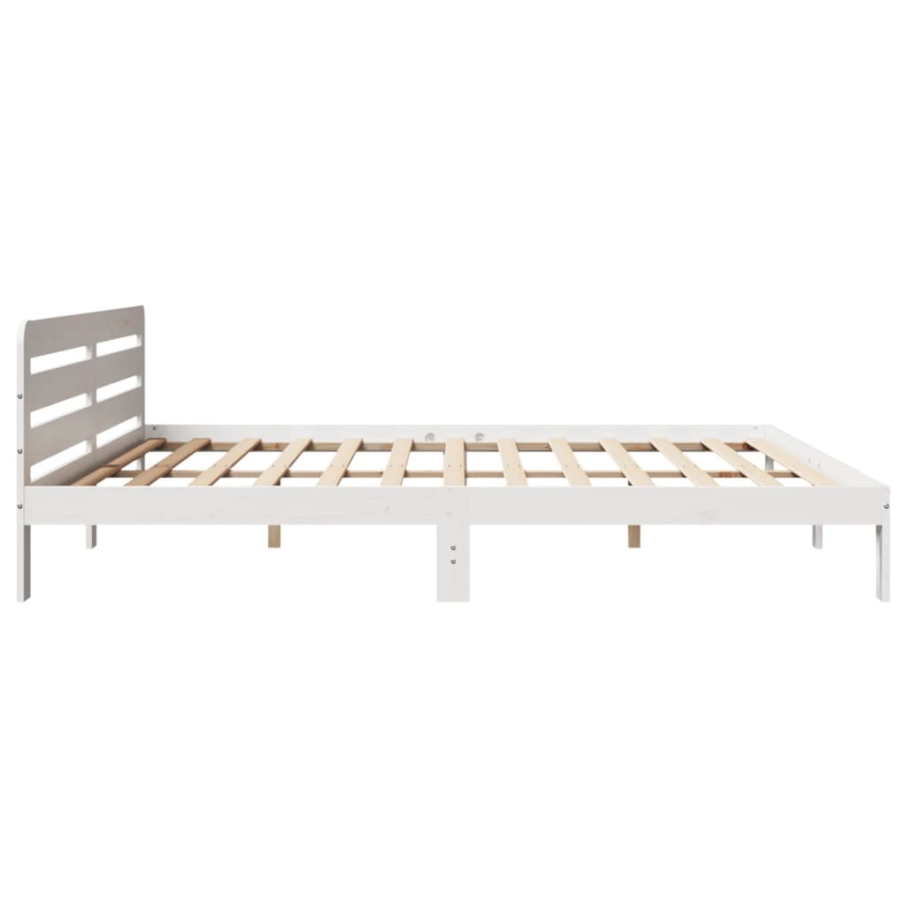 vidaXL Letto senza Materasso Bianco 180x200 cm Legno Massello di Pino