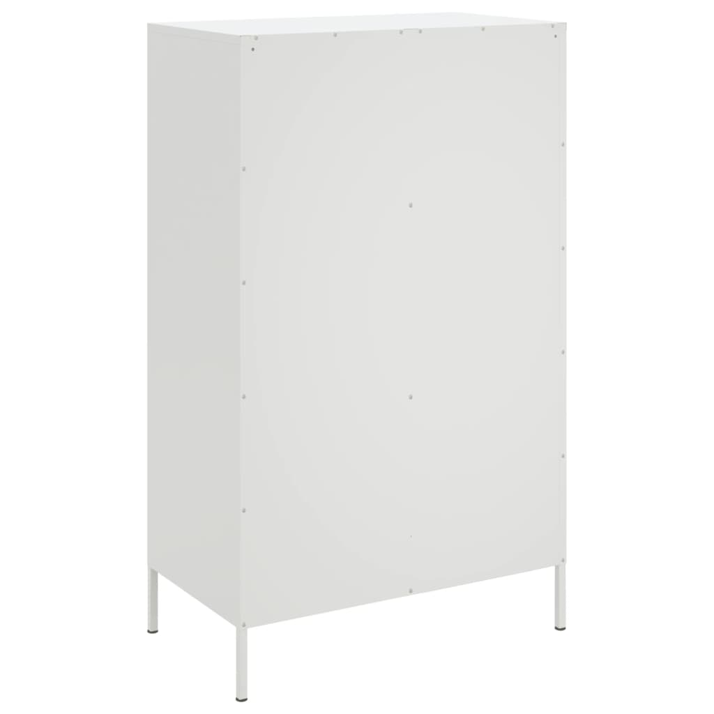 vidaXL Credenza Bianca 68x39x113 cm in Acciaio