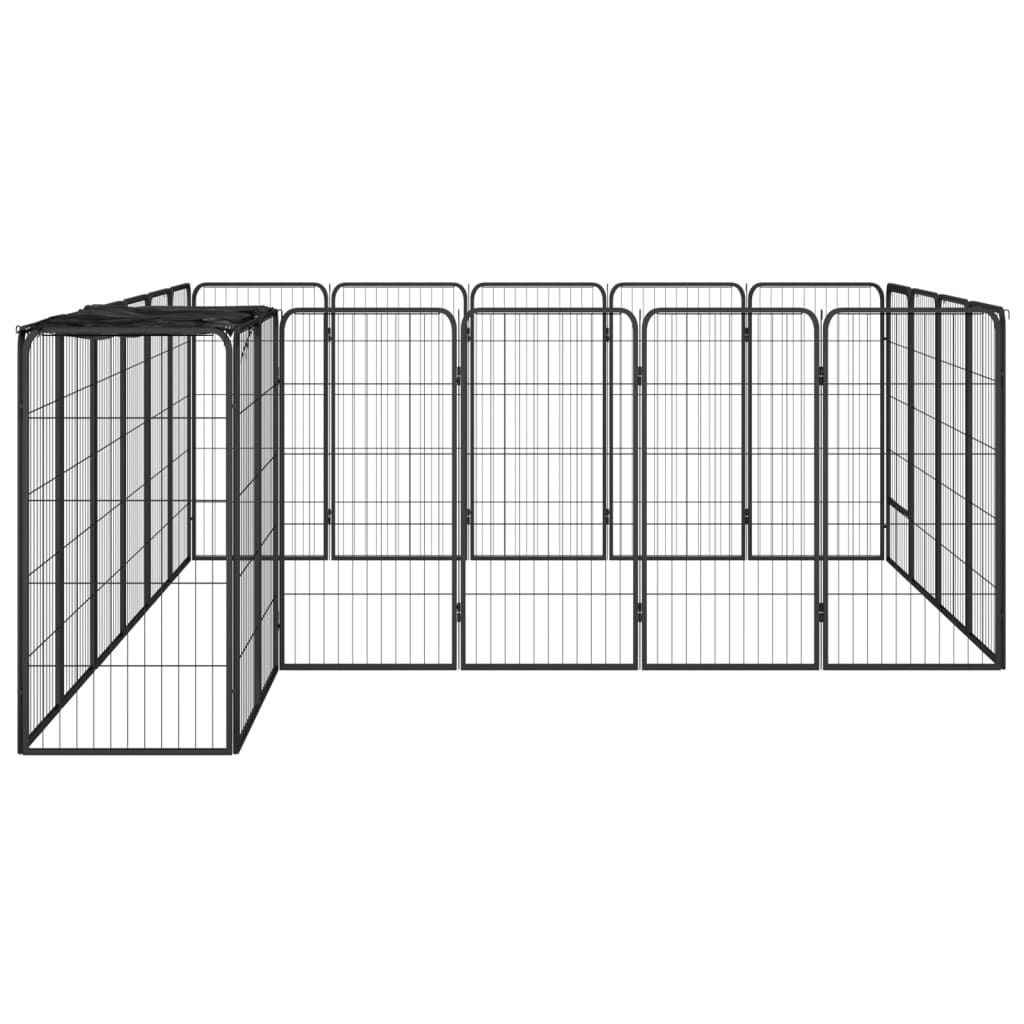 vidaXL Box Cani 22 Pannelli Nero 50x100 cm Acciaio Verniciato Polvere