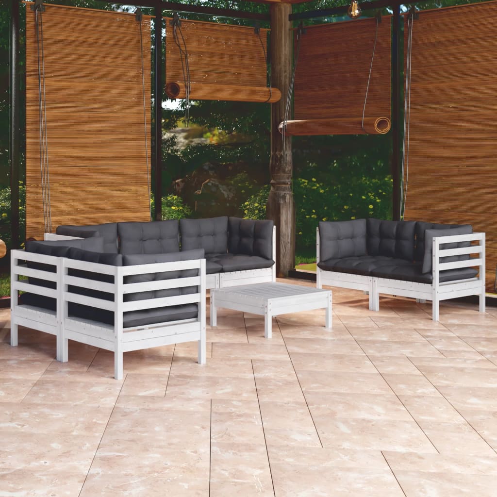 vidaXL Set Salotto da Giardino con Cuscini 8 pz Legno Massello di Pino