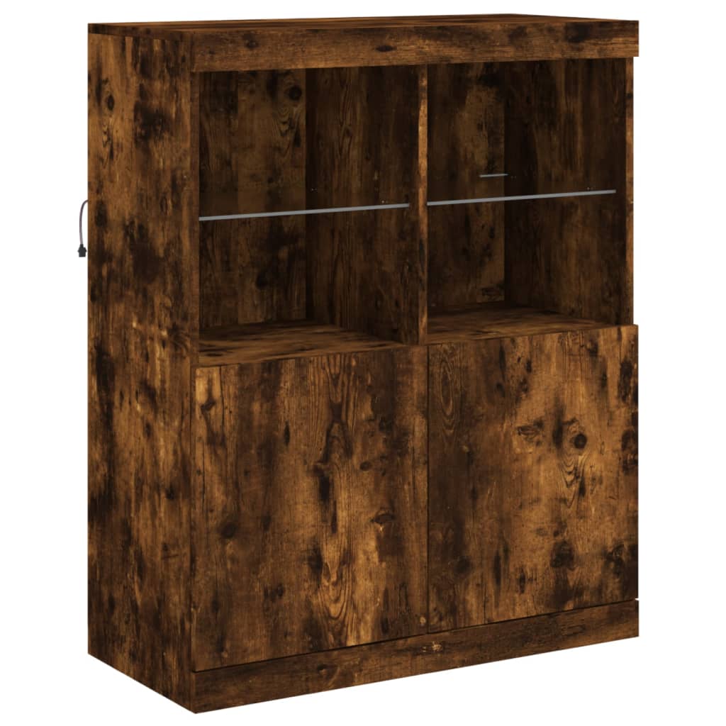 vidaXL Credenza con Luci LED Rovere Fumo 283x37x100 cm