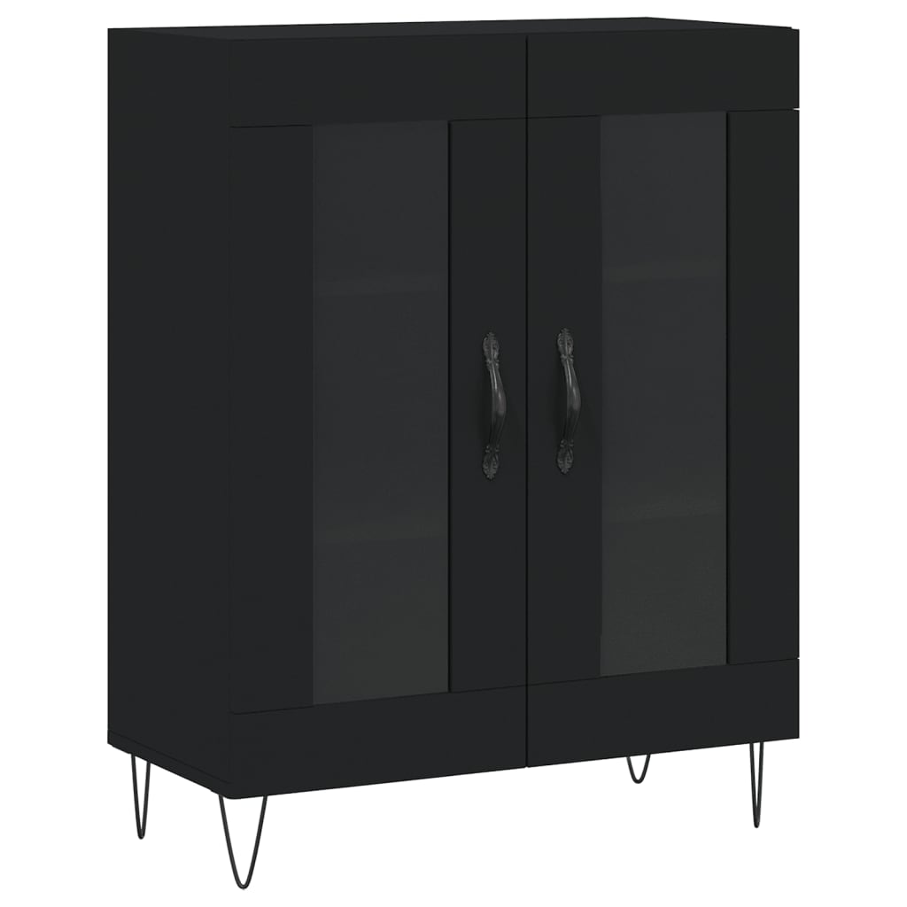 vidaXL Credenza Nera 69,5x34x90 cm in Legno Multistrato