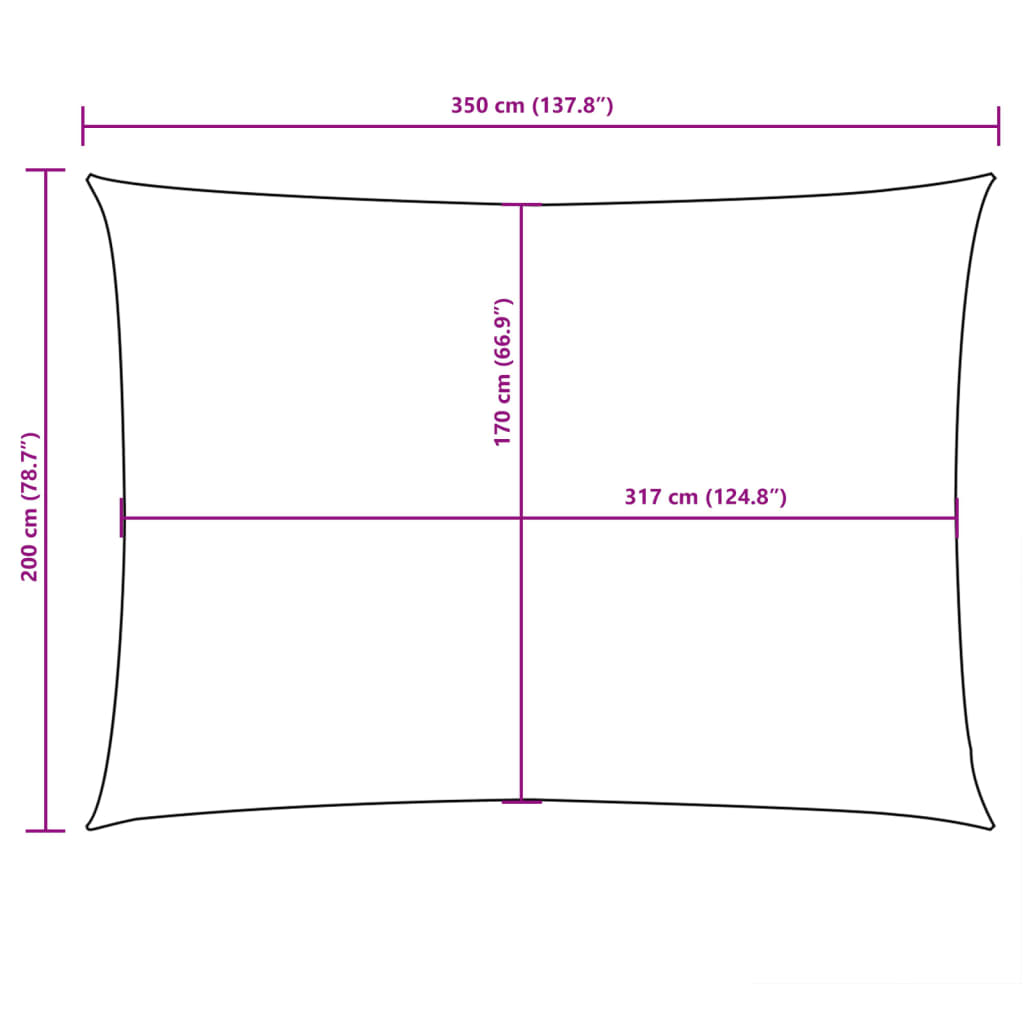 vidaXL Parasole a Vela Oxford Rettangolare 2x3,5 m Marrone