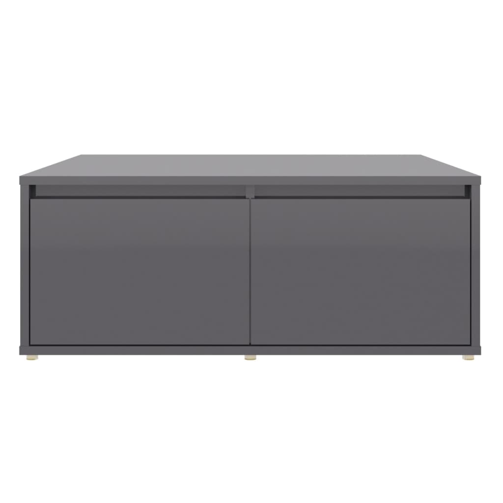 vidaXL Tavolino da Salotto Grigio Lucido 80x80x31 cm Legno Multistrato