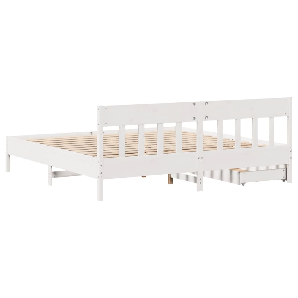 vidaXL Letto senza Materasso Bianco 180x200 cm Legno Massello di Pino