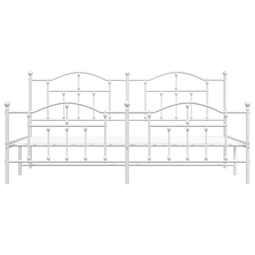 vidaXL Giroletto con Testiera e Pediera Metallo Bianco 200x200 cm