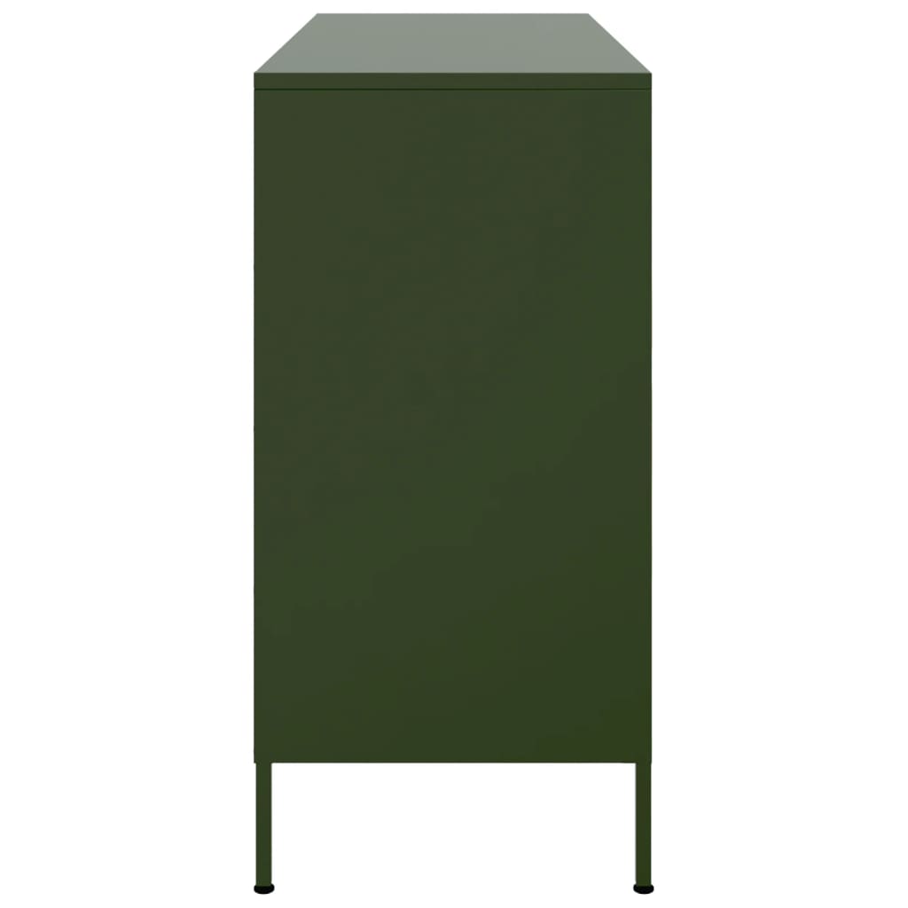 vidaXL Credenza Verde Oliva 100,5x39x79 cm in Acciaio