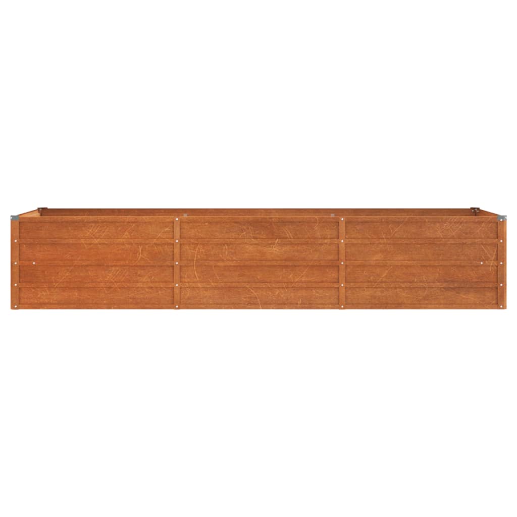 vidaXL Letto Rialzato da Giardino Ruggine 240x80x45 cm Acciaio Corten