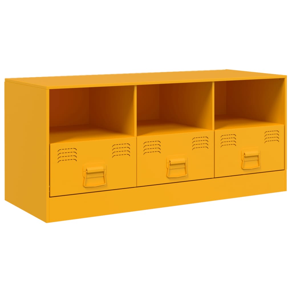 vidaXL Mobile Porta TV Giallo Senape 99x39x44 cm in Acciaio