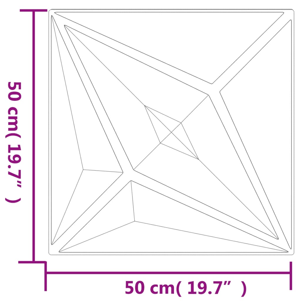 vidaXL Pannelli Murali 12 pz Neri 50x50 cm XPS 3 m² Stella