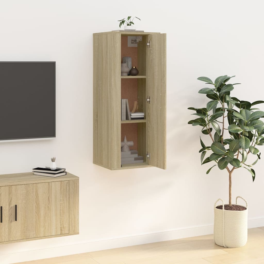 vidaXL Mobile Porta TV a Parete Rovere Sonoma 40x34,5x100 cm