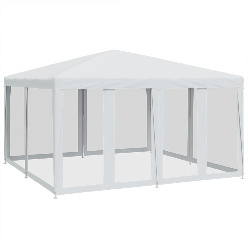 vidaXL Tenda per Feste con 8 Pareti Laterali in Rete Bianco 4x4 m HDPE