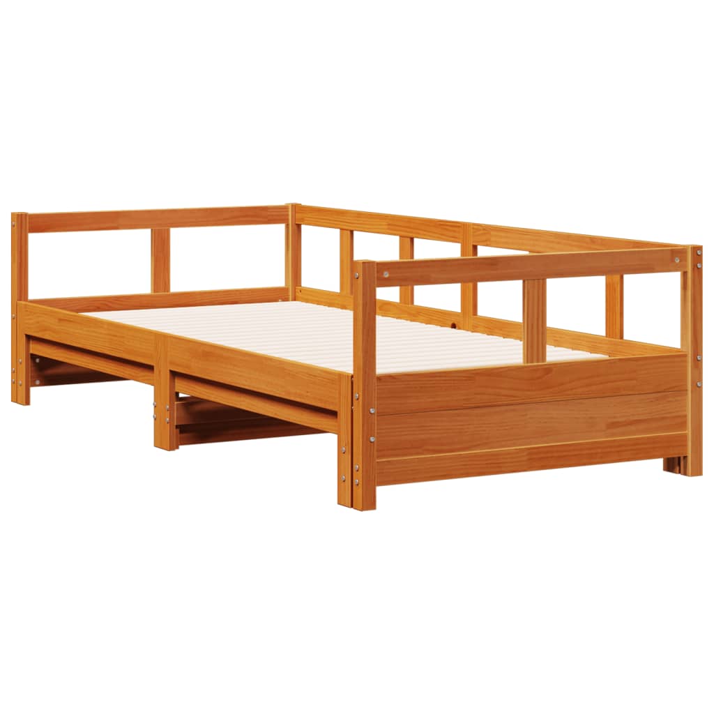 vidaXL Dormeuse senza Materasso Marrone Cera 80x200 cm Legno di Pino