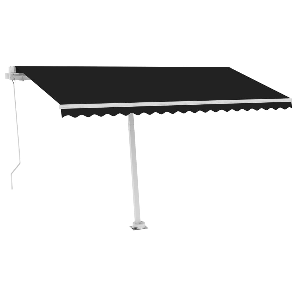 vidaXL Tenda da Sole Retrattile Manuale con LED 450x300 cm Antracite