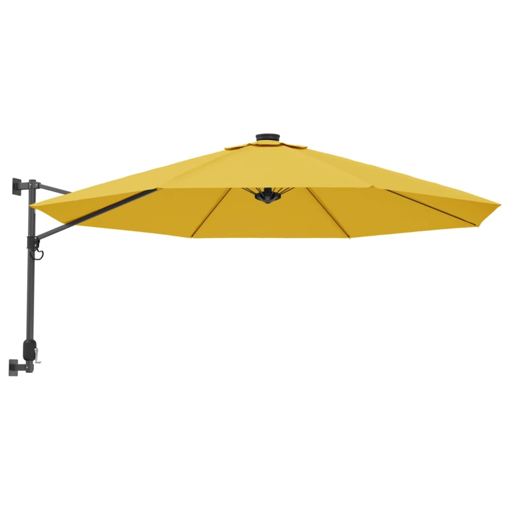 vidaXL Ombrellone a Parete Giallo 290 cm