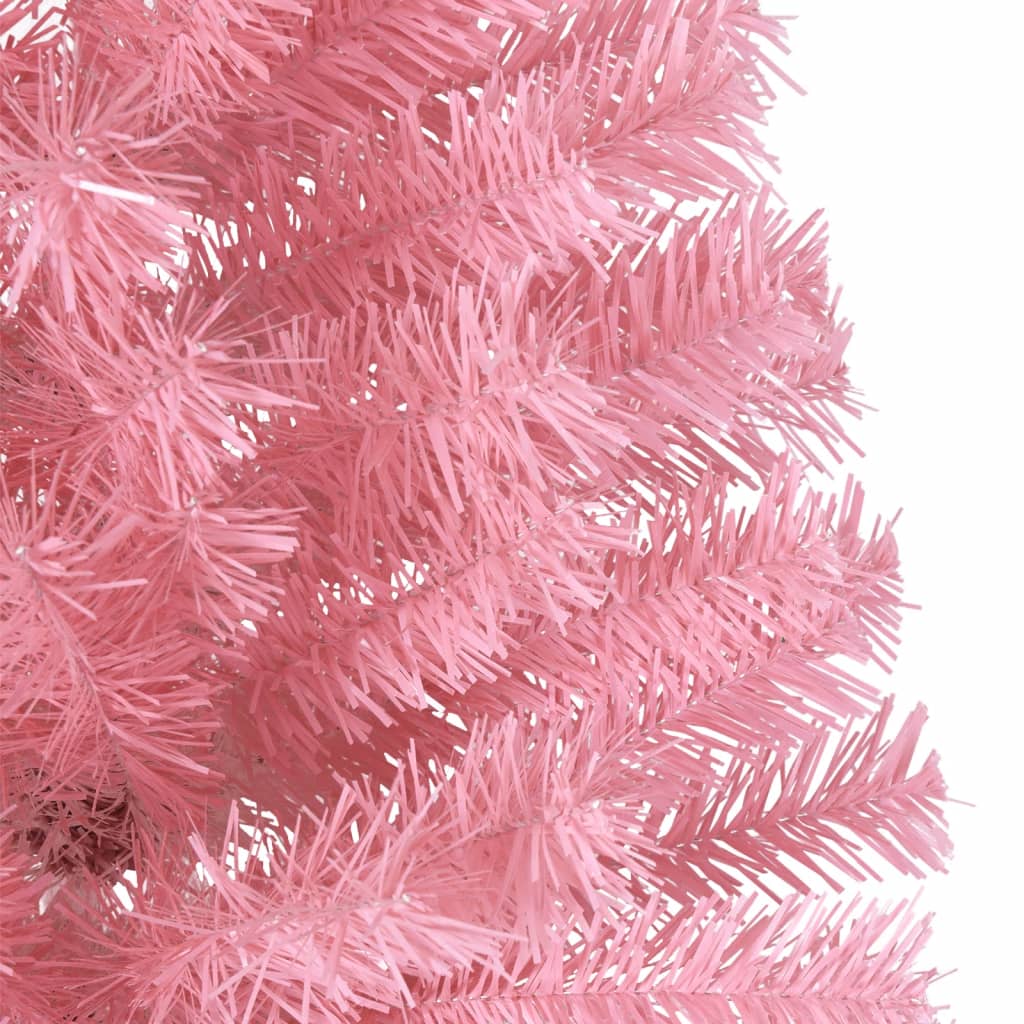 vidaXL Albero di Natale Artificiale a Metà con Supporto Rosa 180cm PVC