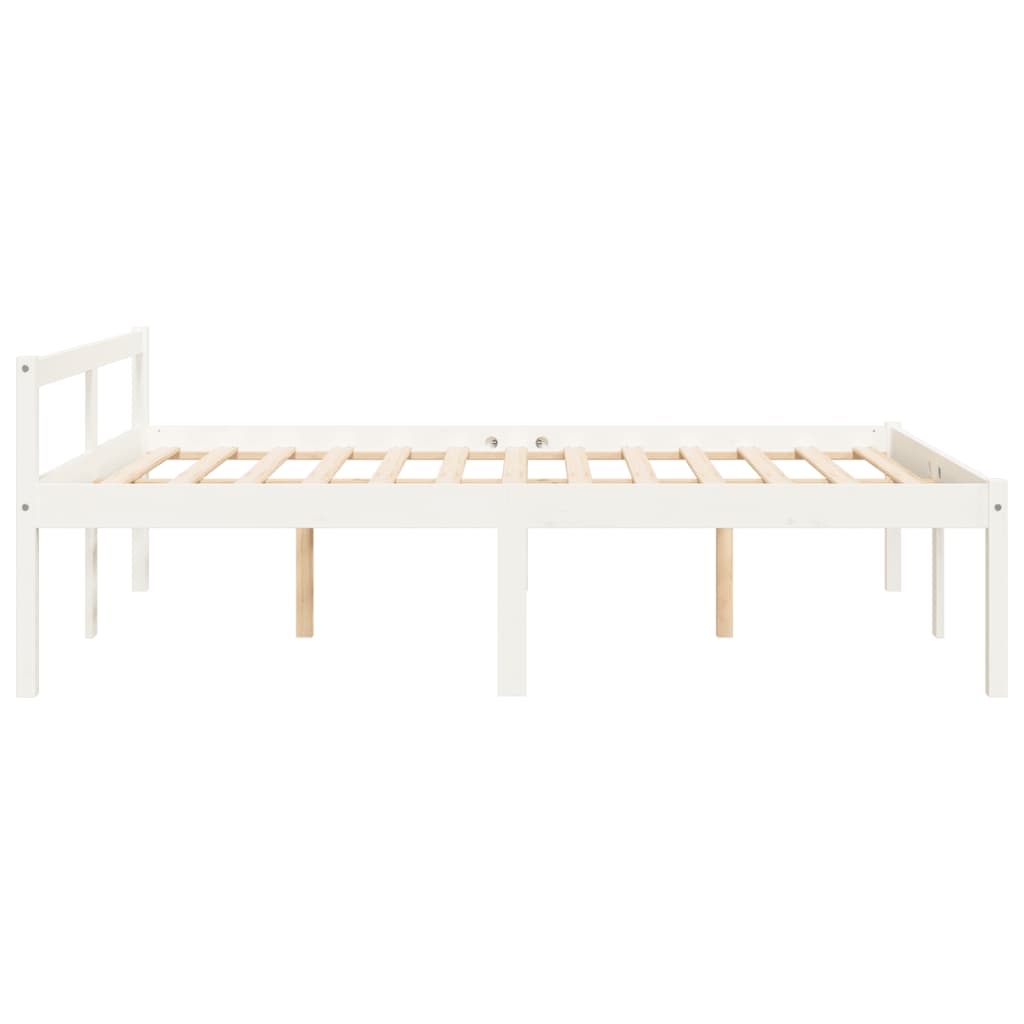 vidaXL Letto per Anziani Bianco 120x200 cm in Legno Massello di Pino