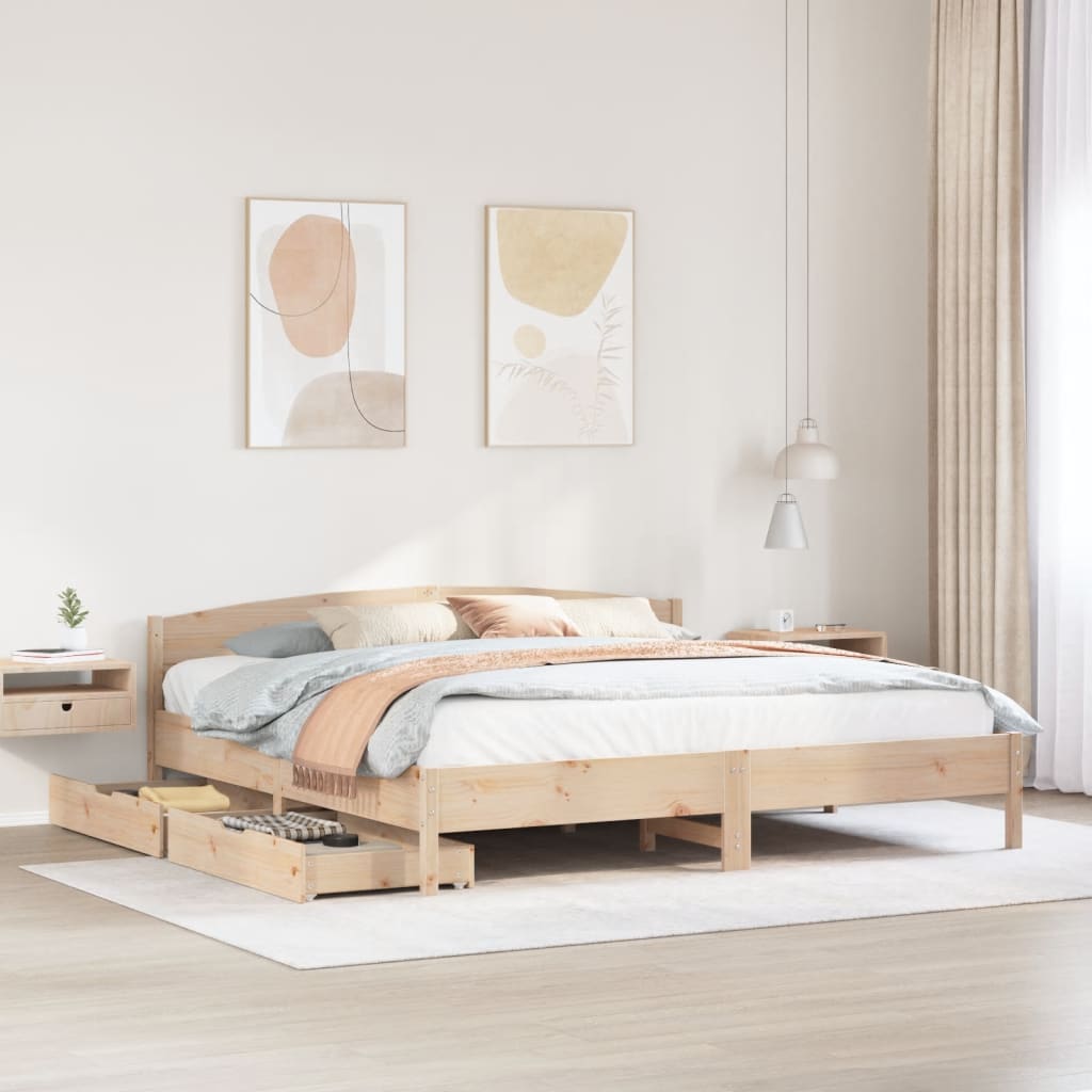 vidaXL Letto senza Materasso 180x200 cm in Legno Massello di Pino