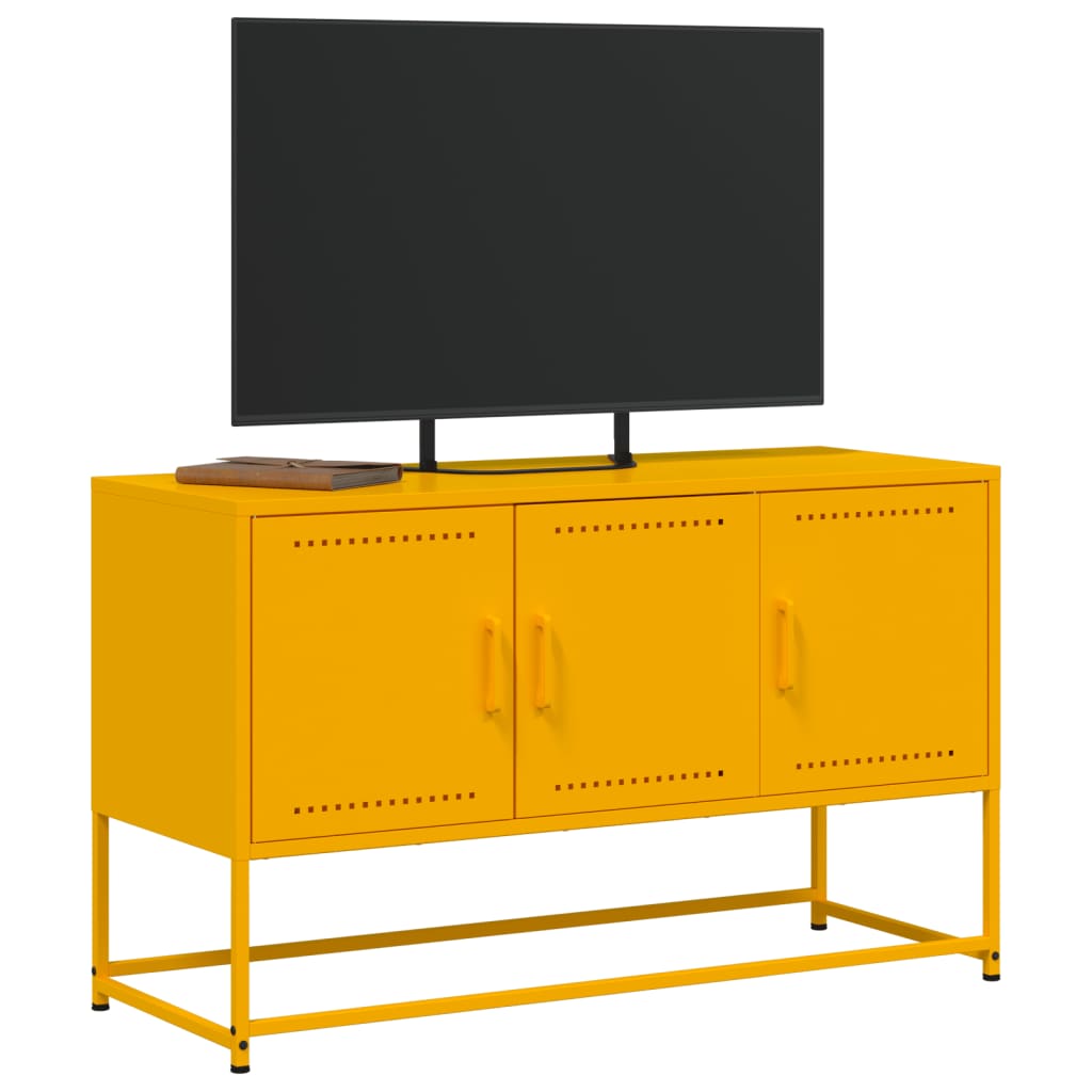 vidaXL Mobile TV Giallo Senape 100,5x39x60,5 cm in Acciaio