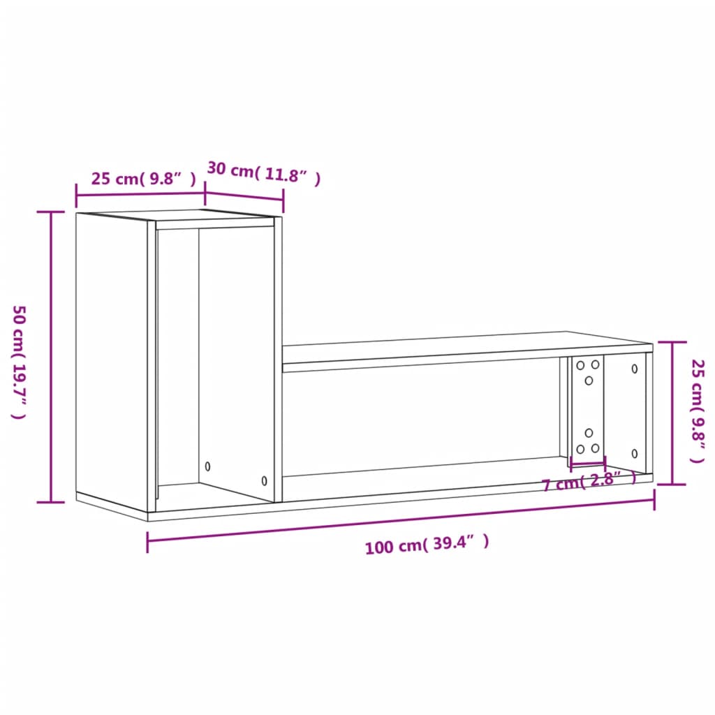 vidaXL Mobili TV 2 pz Grigio Sonoma 100x30x50 cm in Legno Multistrato