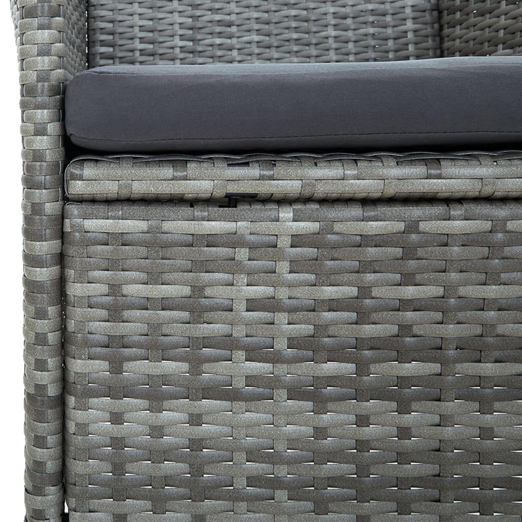 vidaXL Set da Pranzo da Esterno 9 pz con Cuscini in Polyrattan Grigio