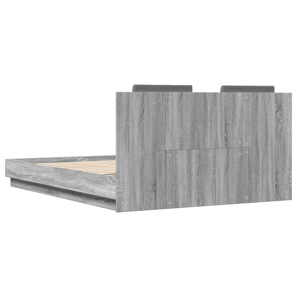 vidaXL Giroletto Testiera Grigio Sonoma 140x200 cm Legno Multistrato