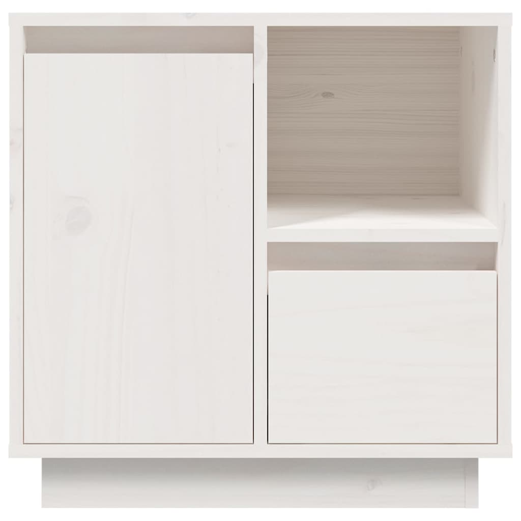 vidaXL Comodino Bianco 50x34x50 cm in Legno Massello di Pino