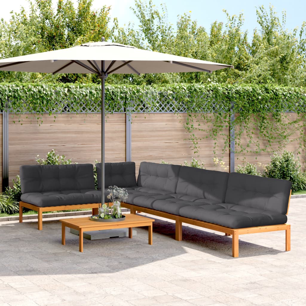 vidaXL Set Divano Pallet Giardino 5pz con Cuscini Massello Acacia