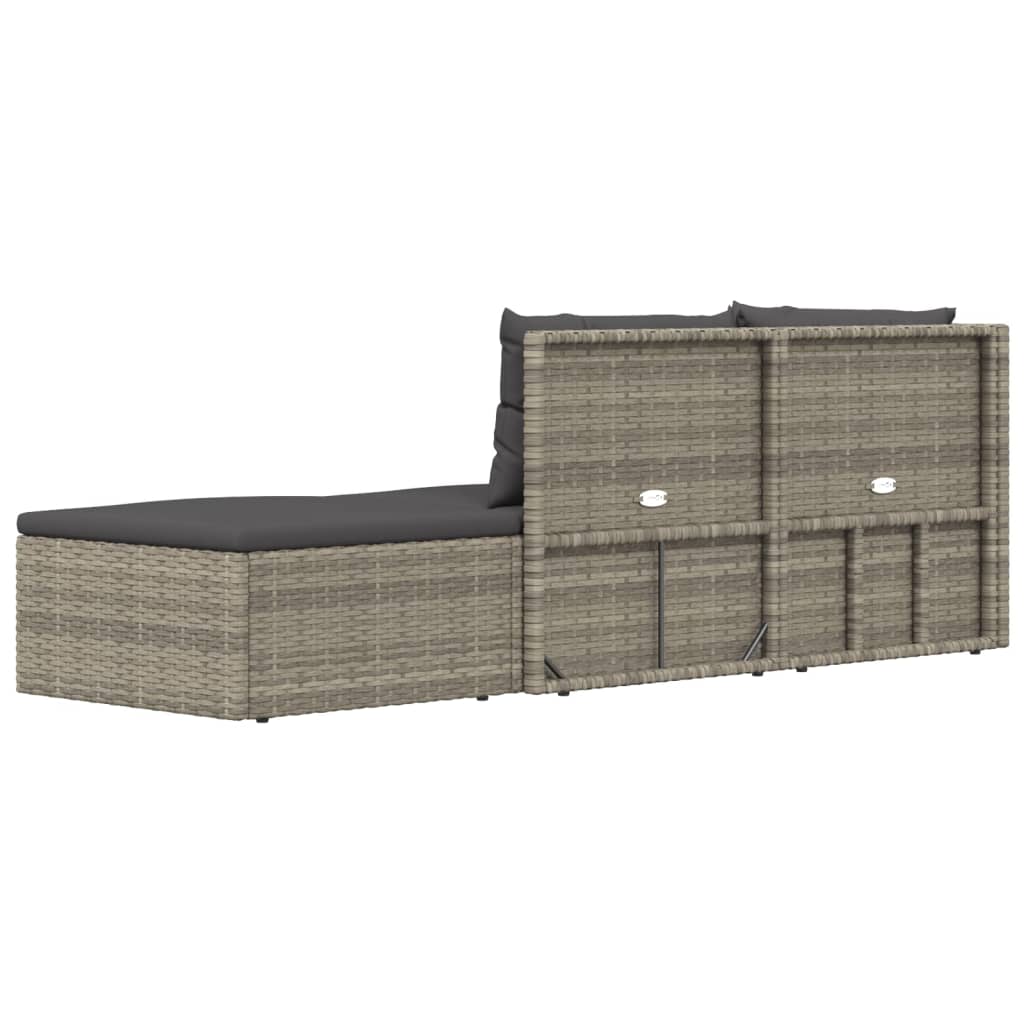 vidaXL Set Divani da Giardino 3 pz con Cuscini in Polyrattan Grigio