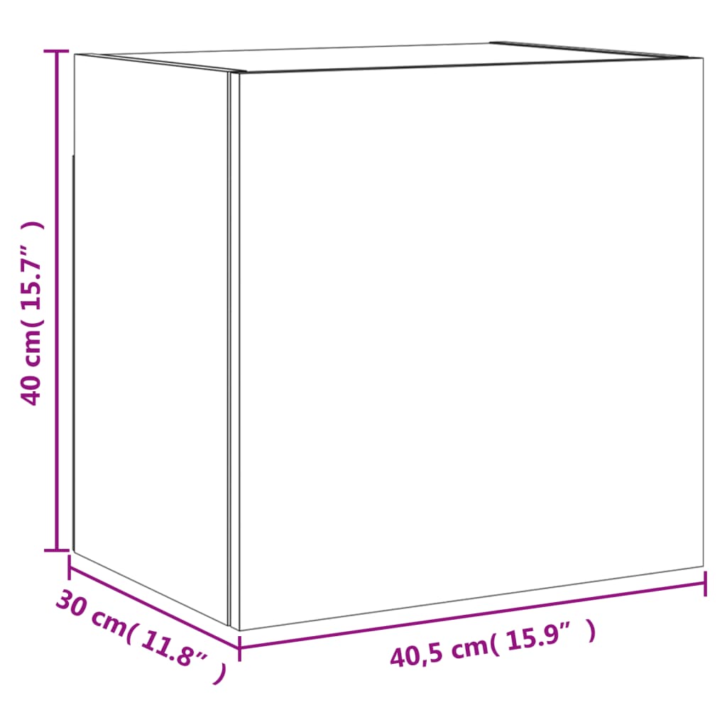 vidaXL Mobile TV Parete Rovere Marrone 40,5x30x40 cm Legno Multistrato