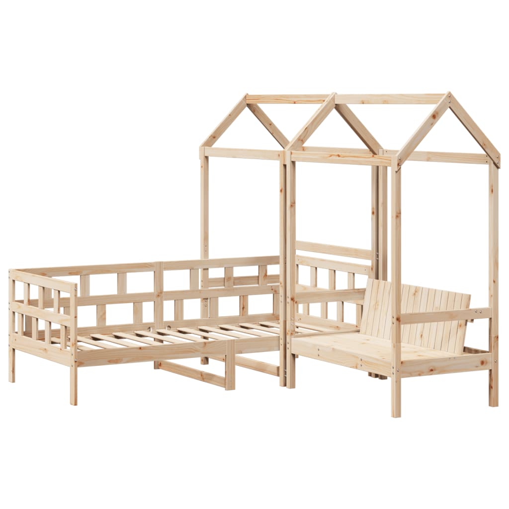 vidaXL Set Dormeuse con Tetto 90x200cm Legno Massello di Pino