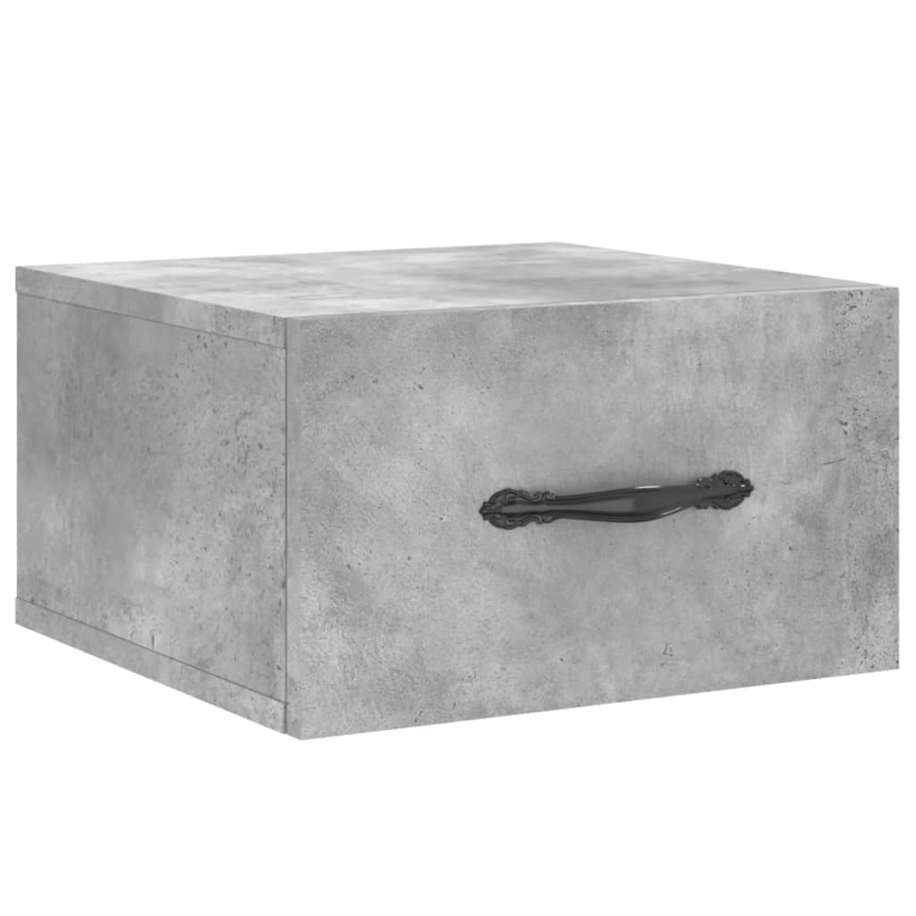 vidaXL Comodini a Muro 2 pz Grigio Cemento 35x35x20 cm