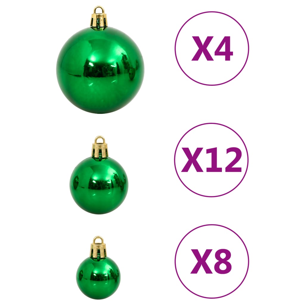 vidaXL Set Palline di Natale 112 pz Rosso / Verde / Oro in Polistirene