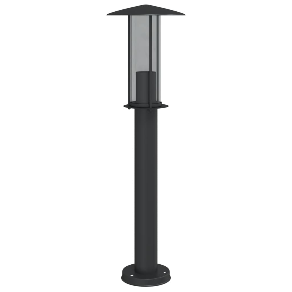 vidaXL Lampada da Terra per Esterni Nera 60 cm in Acciaio Inox