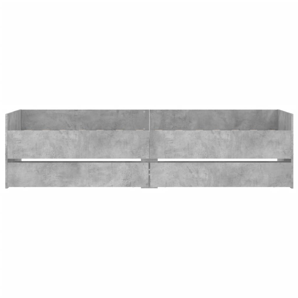 vidaXL Giroletto con Cassetti Grigio Cemento 75x190 cm Small Single