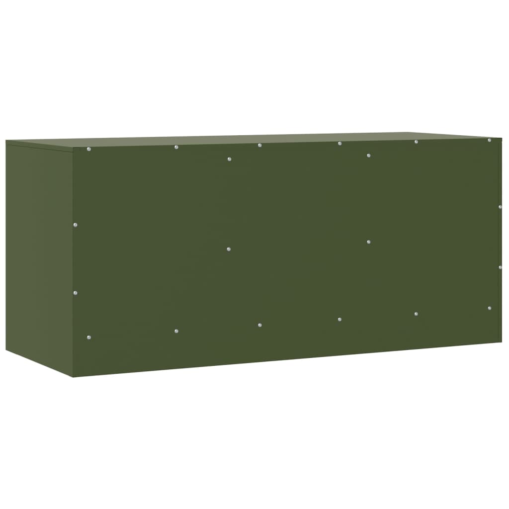 vidaXL Mobile TV Verde Oliva 99x39x44 cm in Acciaio