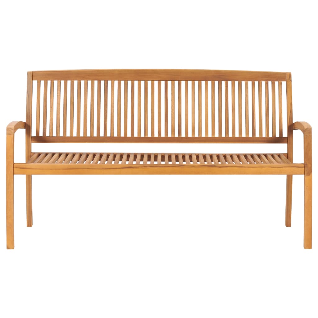 vidaXL Panchina da Giardino Impilabile e Cuscino 159cm Teak Massello