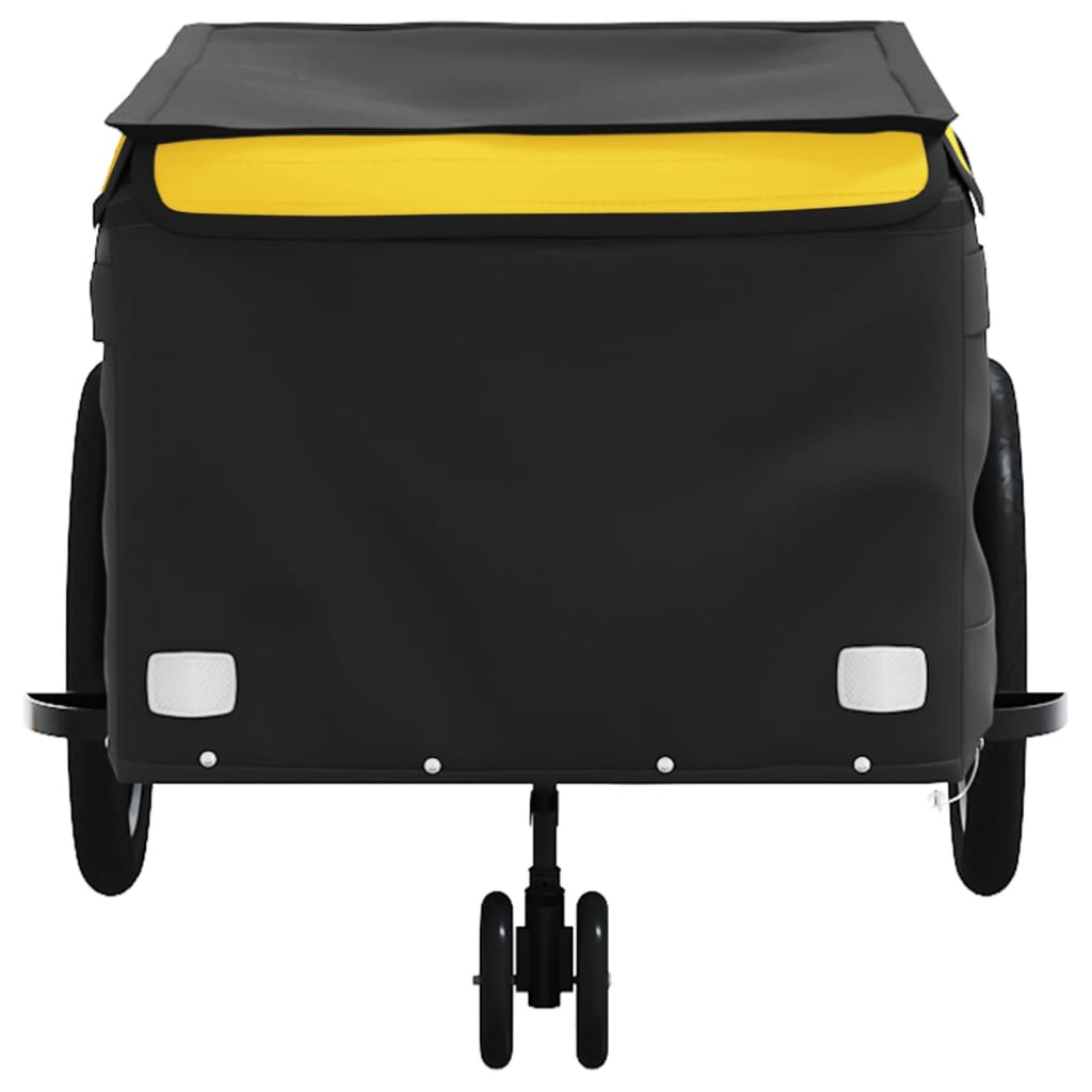 vidaXL Rimorchio da Bici Nero e Giallo 45 kg in Ferro