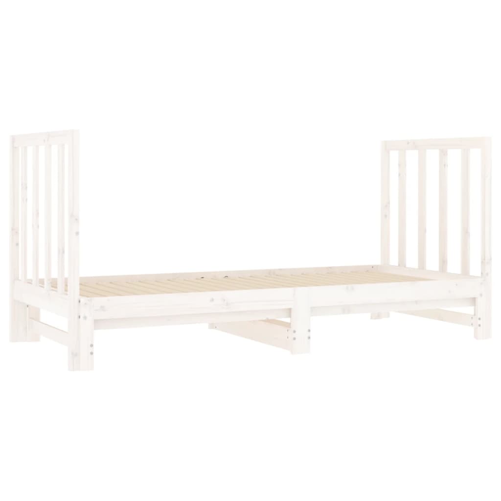 vidaXL Dormeuse Estraibile Bianca 2x(90x190) cm Legno Massello di Pino