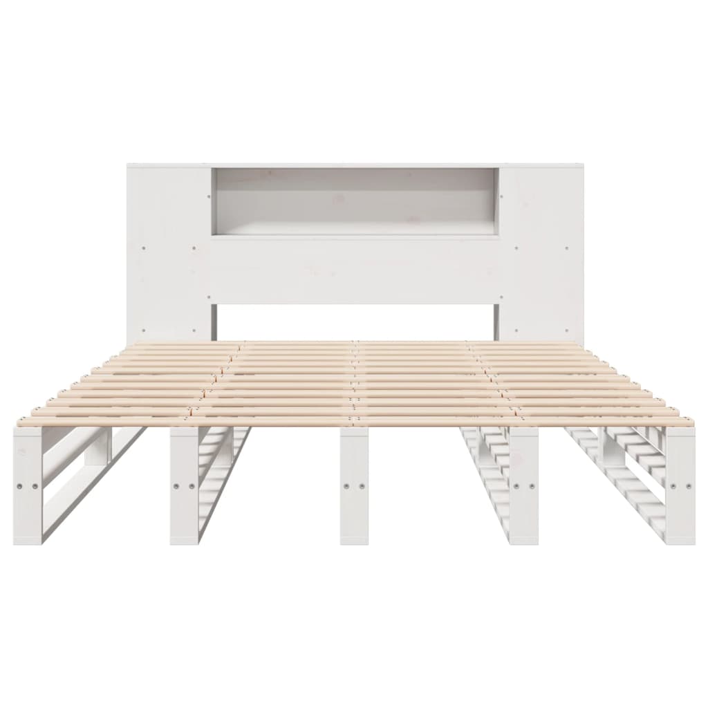 vidaXL Letto Libreria senza Materasso Bianco 120x200 cm Legno Massello