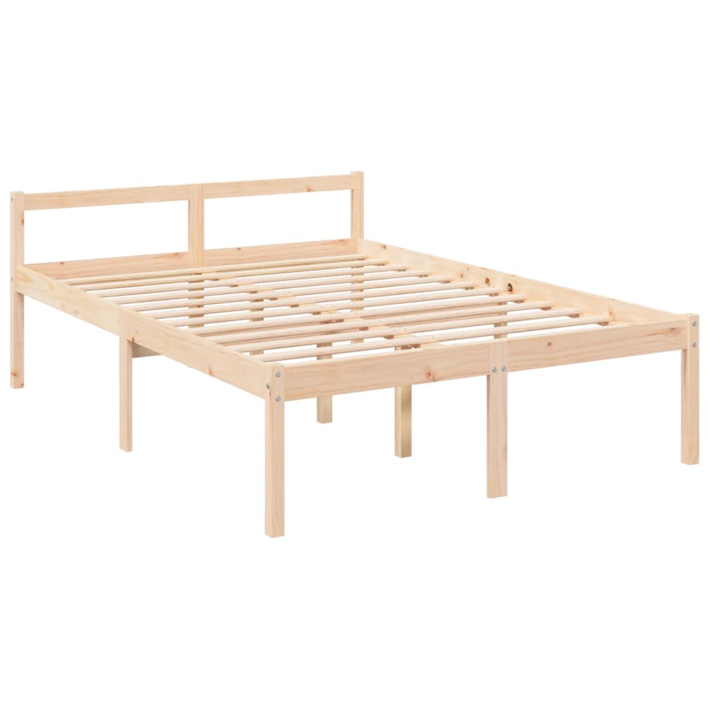 vidaXL Letto per Anziani con Testiera 140x190 cm in Legno Massello