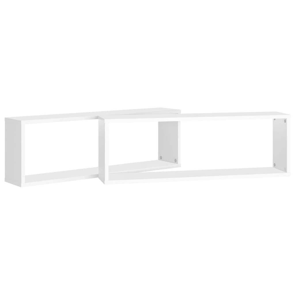 vidaXL Mensole Parete a Cubo 2pz Bianco 80x15x26,5cm Legno Multistrato