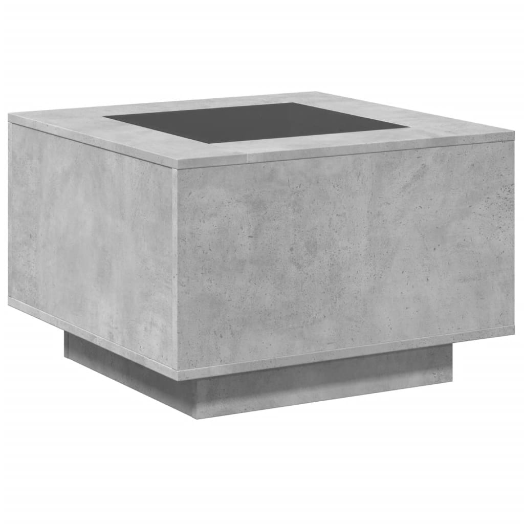 vidaXL Tavolino Salotto con LED Grigio Cemento 60x60x40 cm Multistrato