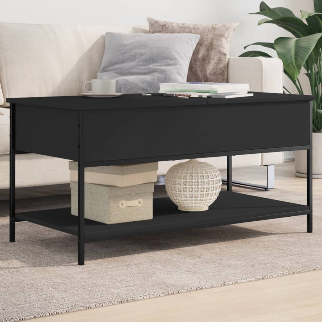 vidaXL Tavolino da Salotto Nero 100x50x50cm Legno Multistrato Metallo