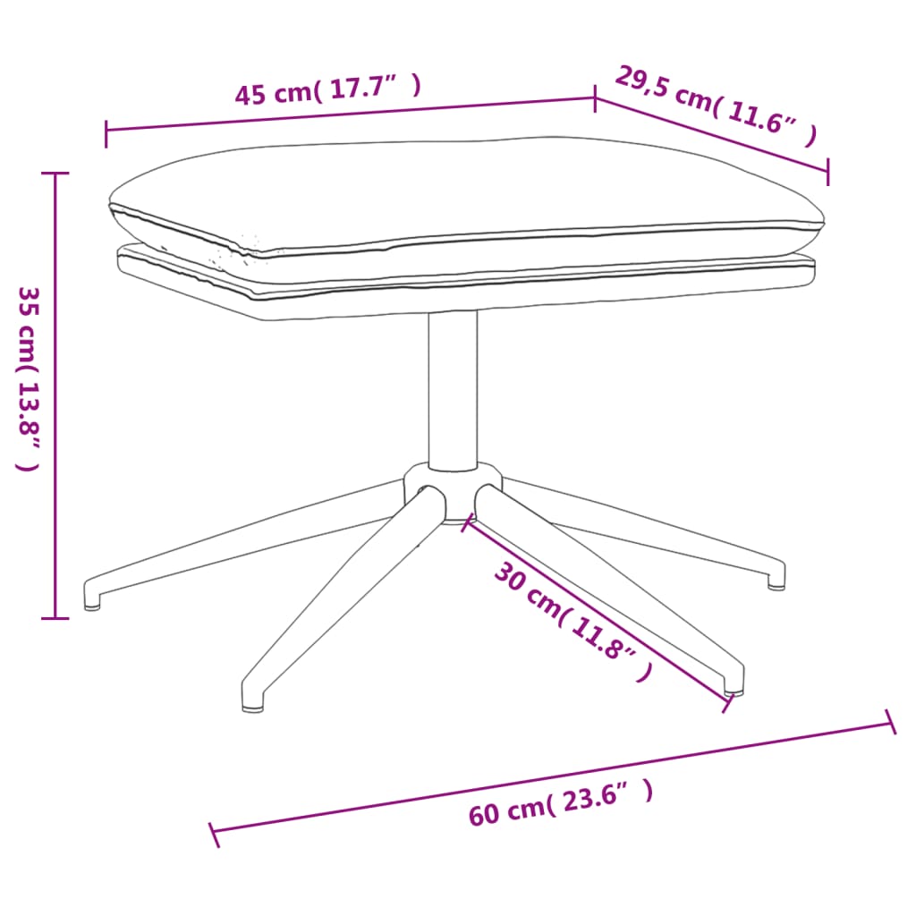 vidaXL Sgabello Grigio Chiaro 60x60x35 cm in Microfibra