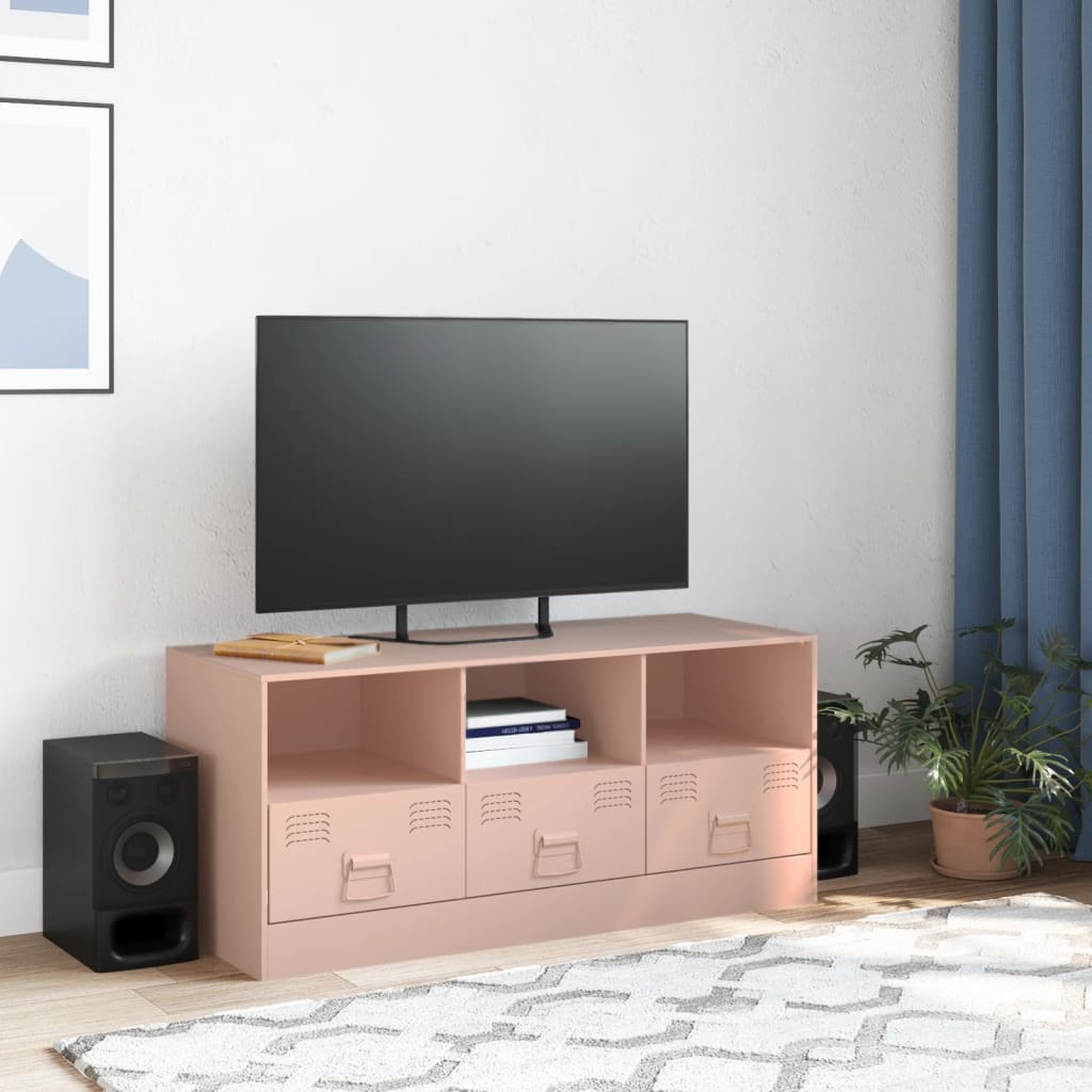 vidaXL Mobile Porta TV Rosa 99x39x44 cm in Acciaio