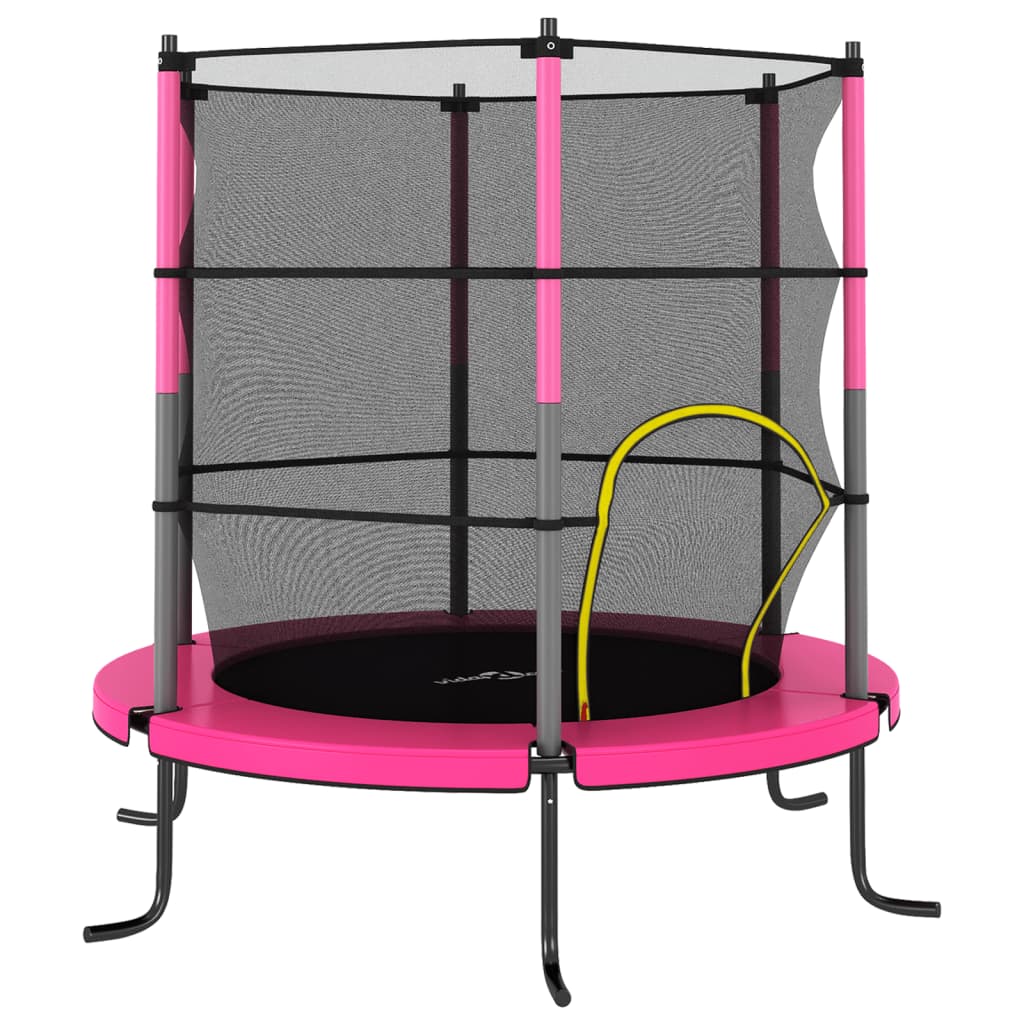 vidaXL Set Trampolino con Rete di Sicurezza Rotondo 140x160 cm Rosa