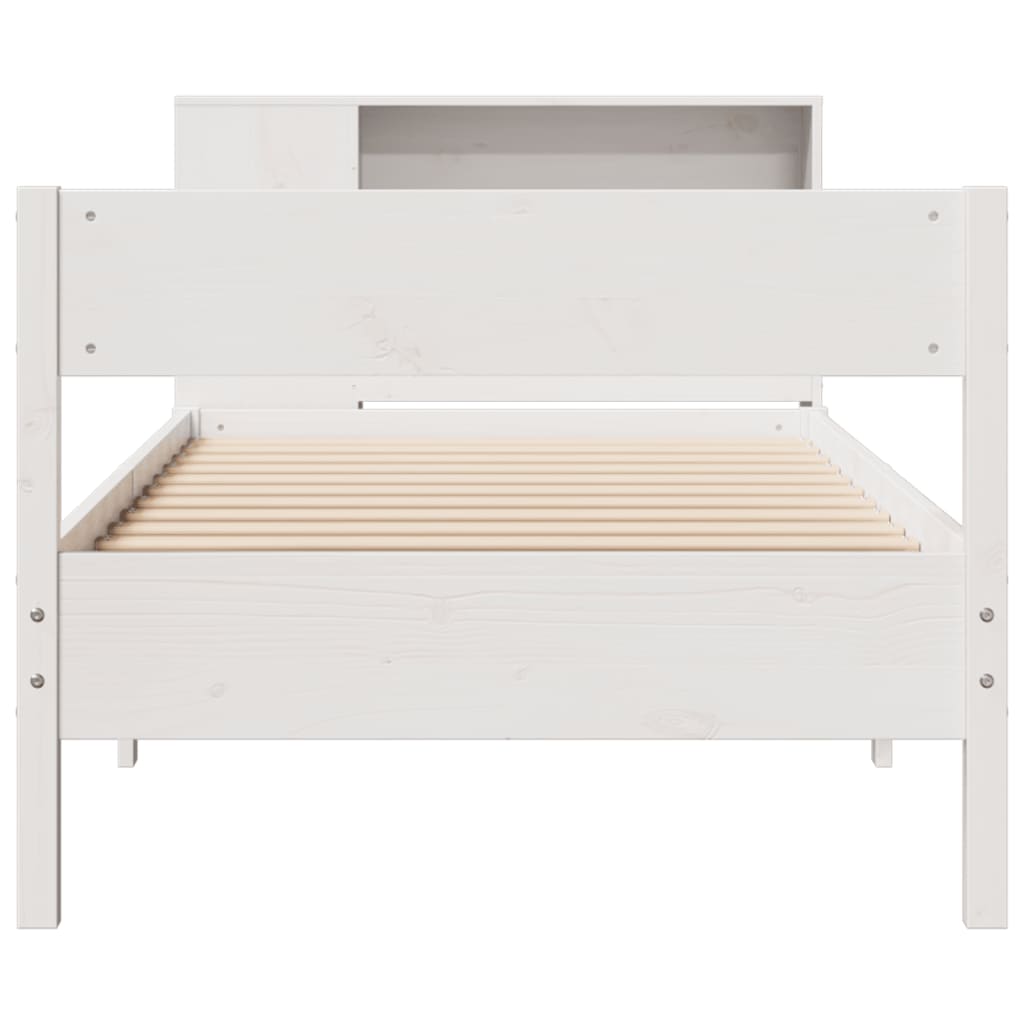 vidaXL Letto Libreria senza Materasso Bianco 100x200 cm Legno di Pino