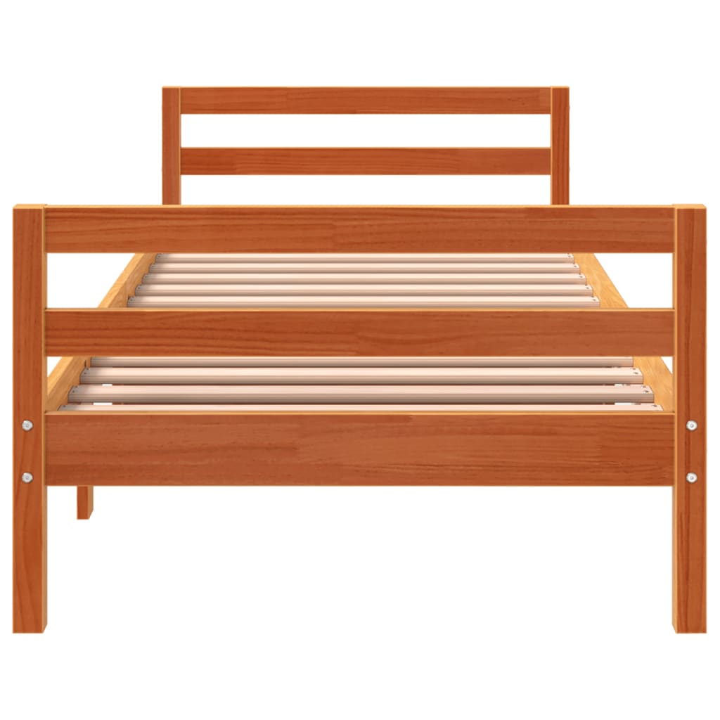 vidaXL Letto senza Materasso Marrone Cera 90x200 cm Legno di Pino