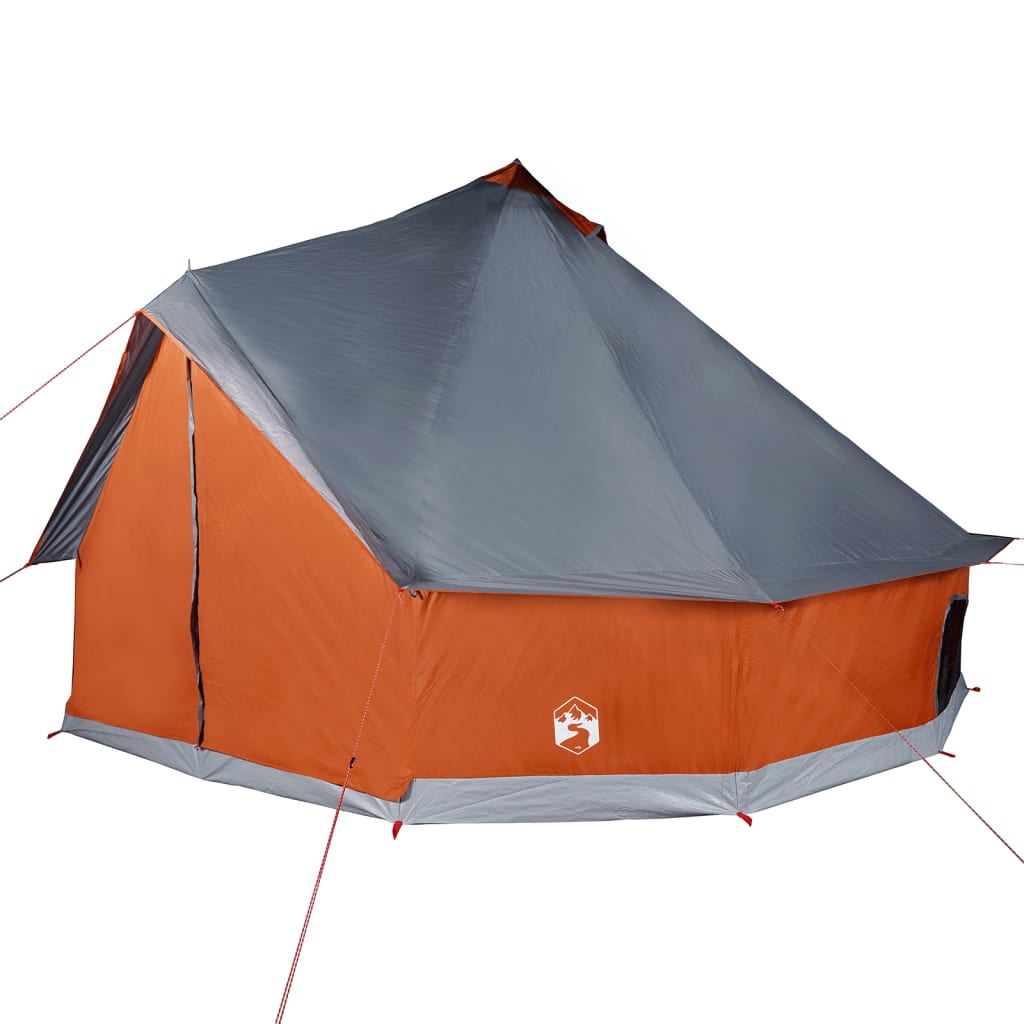 vidaXL Tenda Familiare Tipi 6 Persone Grigia e Arancione Impermeabile